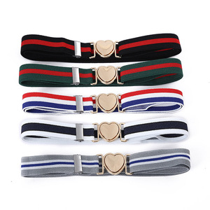 REWIN 1.5 "25MM Stripe Ceinture élastique tissée Ceintures élastiques pour enfants avec boucle en forme de cœur doré - Product Image 1