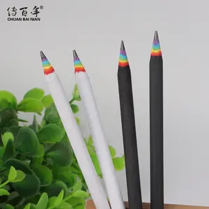 उच्च गुणवत्ता पर्यावरण रंगीन पेंसिल एचबी छात्रों के लिए लेखन उपकरण इंद्रधनुष कागज पेंसिल
