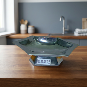 Moderno y Lujoso Plato para Servir y Frutero de Estilo Americano, Cuadrado, Plateado, de Metal Pulido, Ecológico - Product Image 3