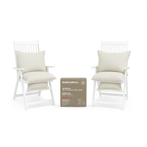 Cuscino per sedia da esterno Mascarcad Taupe 15,7x15,7x2,8 in tessuto Oxford, set da 2 pezzi - Product Image 1