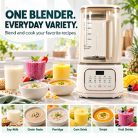 Multifunctionele sojamelkmaker, hete en koude blender, 1,5L glazen kan, kookmachine voor sojamelk, soep, pap en fruitdranken
