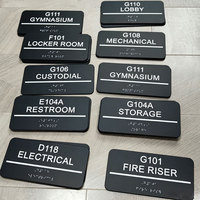 Plaques de signalisation personnalisées pour portes coulissantes, conformes ADA, avec signalisation en braille, étiquettes de porte, plaque nominative pour immeuble de bureaux