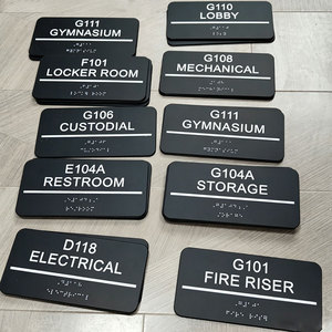 Targhette Personalizzate per Porte <span class=keywords><strong>Scorrevoli</strong></span>, Segnaletica Conforme ADA, Etichette in Braille, Targhette con Nome per Edifici e Uffici - Product Image 2