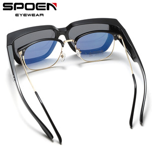 แว่นกันแดดแบบคลิปออน SPOER โพลาไรซ์ UV400 ทรงสี่เหลี่ยมผืนผ้า สำหรับผู้ชาย ขับรถ แฟชั่น - Product Image 2
