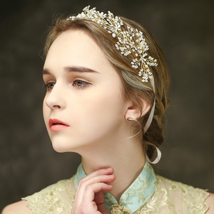 Venta al por mayor hecho a mano boda cabello vid de novia elegante nupcial desfile corona princesa corona - Product Image 5