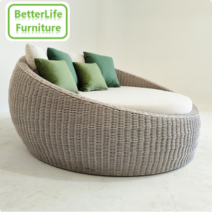 Appartement Loisirs Patio Bain de soleil Mobilier de jardin Centre de spa <span class=keywords><strong>Club</strong></span> Bain de soleil rond Chaise de piscine en rotin synthétique <span class=keywords><strong>Lit</strong></span> avec coussin - Product Image 6