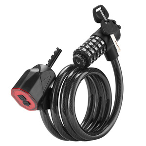 Yueli Portable Bicycle Lock With 5 Digit Combination Thickened Steel Cable And Detachable Taillight For <b>Cycling</b> Equipment - Product Image 1