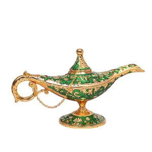 Metal tedarikçisi Metal el sanatları Aladdin lamba ev dekorasyon süsler sihirli Genie lamba hediyeler hatıra