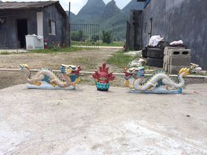 รูปปั้นมังกรสองตัวที่มีความแม่นยำสูงรูปปั้นประดับสวนกลางแจ้งสำหรับตกแต่งอาคารงานทำมือแม่พิมพ์นกยูง - Product Image 5