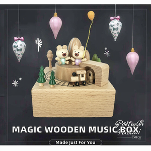 Caja de Música de Madera con Manivela, Creativa, Popular, Práctica, Regalo de <span class=keywords><strong>Cumpleaños</strong></span> para Niños, Juguete Musical Personalizado, Giratorio, Ecológico - Product Image 2