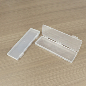 Transparent Plastic <b>Storage</b> <b>Box</b> Rectangle 17.1x5.2x1.3cm Covered For Jewelry And <b>Small</b> Parts Organization - Product Image 2