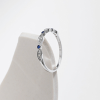 Bague empilable simple en argent sterling 925 avec pierre ronde délicate en CZ pour femme, bijou de fête, cadeau