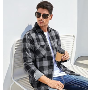 Camisa de Franela con Capucha para Hombre, Abrigada |   Chaqueta a Cuadros Forrada |   Fábrica OEM - Product Image 5