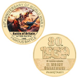 Vente en gros de pièces commémoratives personnalisées en métal de la Seconde Guerre mondiale cadeaux de pièces de défi personnalisés pour hommes - Product Image 2