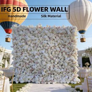 Mur de fleurs artificielles 5D ultra-réaliste 8*9 pieds pour décoration intérieure et mariages - Product Image 4