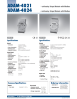 Módulo de Salida Analógica de 4 Canales Advantech ADAM-4024, Modbus RTU, 12 bits, Aislamiento de 3000V, RS485, Módulo IO Industrial de Amplio Voltaje