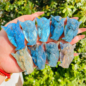 Venta caliente transfronteriza: Adornos de ángel de cristal natural de lavolita, adornos de ángel de piedra lunar gris tallados, colgantes al por mayor - Product Image 1