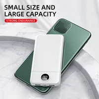 Batterie externe ultra-fine portable avec affichage numérique, chargeur externe compact multi-sorties, station d'alimentation légère
