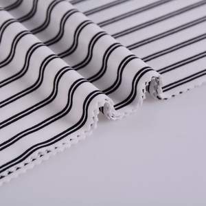 프리미엄 품질 원사 염색 100% 폴리에스터 스트라이프 더블 니트 인터록 저지 원단 여성용 셔츠 정장 여아 의류 - Product Image 5