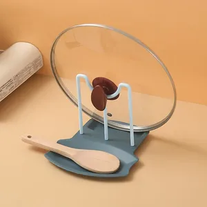 Organisateur de cuisine en plastique : support de séchage pour couvercles et casseroles, repose-cuillère, support de rangement pour comptoir, accessoires écologiques pour la maison - Product Image 2