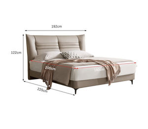 Lit Moderne Personnalisable Grand Format (King Size) <span class=keywords><strong>avec</strong></span> Cadre Rembourré en Bois de Pin, Panneaux en Contreplaqué, <span class=keywords><strong>Sommier</strong></span> <span class=keywords><strong>à</strong></span> <span class=keywords><strong>Lattes</strong></span> et Revêtement en Cuir PU ou Velours - Product Image 6