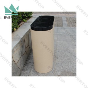 SD-55 Trong Nhà Ngoài Trời Thùng Rác Có Thể Chất Thải Phân Tập Hợp Mở Top Vòng Tái Chế Bin Thùng Rác Bin 3 Ngăn Chất Thải Bin Thép Không Gỉ - Product Image 4