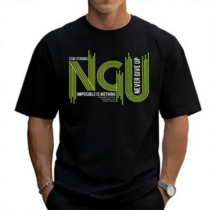 T-shirt décontracté vintage pour homme 100 % coton imprimé à manches courtes 180 grammes – Expédition rapide depuis les États-Unis - Product Image 1