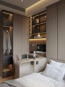 Juego de Muebles de Dormitorio de Madera Modernos y Personalizables para Niños, Cama Tatami, Librería, Armario, para Uso en Casa, Apartamento u Hotel, Diseño Completo - Product Image 5