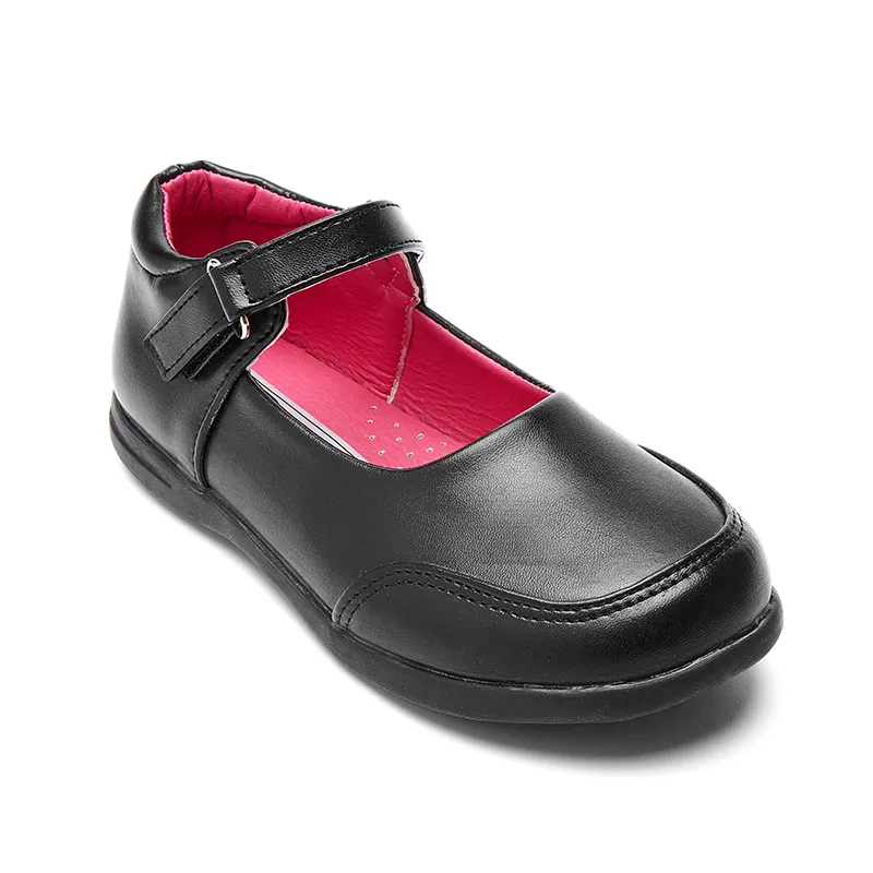 Custom Popular Shoes Genuine Leather Bulk Oxford Uniform Black School Shoes for Girls Kids Toddler Children Baby