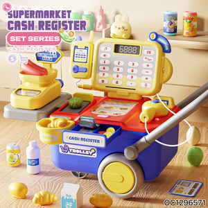 Caisse enregistreuse miniature en plastique pour supermarché, jouet alimentaire miniature fonctionnant sur piles, avec <span class=keywords><strong>scanner</strong></span>, pour magasin de fruits - Product Image 2