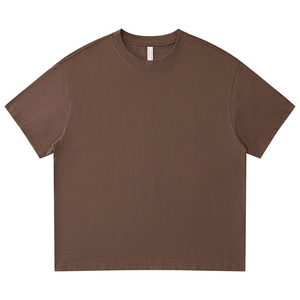 เสื้อยืดคอกลมโอเวอร์ไซส์ผ้าคอตตอนถักน้ำหนักมาก 100% จาก FLOWORA ขายส่ง แฟชั่นใหม่สำหรับผู้ชาย ระบายอากาศได้ดี - Product Image 4
