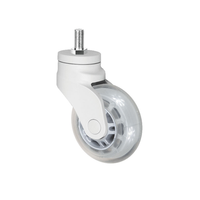 Roulettes industrielles en plastique OEM, entièrement en plastique, moyennes, légères, pivotantes, avec trou de boulon