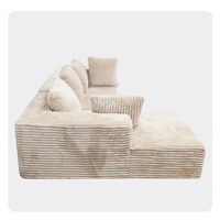 Modulares Wohnzimmer-Sofa mit Links-/Rechts-L-förmiger Chaiselongue, Modernes Konvertierbares Klappsofa-Bett