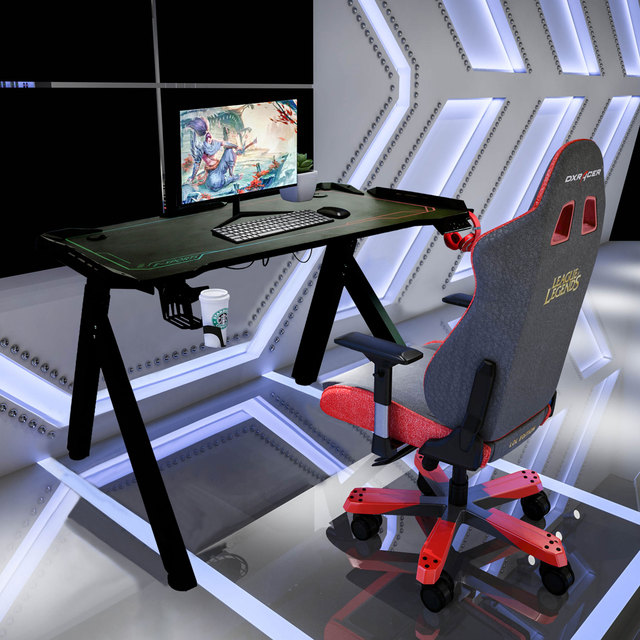 Ergonomic Gaming Computer Desk Height Adjustable PC LED Gaming Desk Custom Computer Table