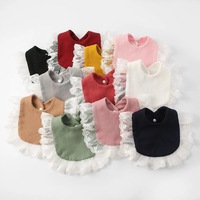 Bavoirs pour bébé personnalisés Ailes d'ange, mode espagnole, en mousseline de coton biologique écologique, motif uni, 4 couches