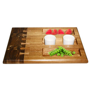 Ensemble de planche à découper de bloc de boucher en bois mélangé de noyer d'acacia de haute qualité nouveau design - Product Image 2