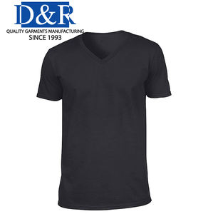 Camiseta de Manga Corta Lisa con Cuello en V, Corte Ajustado, Estilo Casual Elegante, en Jersey, Spandex/Algodón, Antiencogimiento - Product Image 1