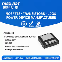 MOSFET à courant élevé AON6266E 60V 30A PDFN 3x3 8L, dispositif de puissance à commutation rapide pour systèmes de batteries, contrôle de charge et LED.
