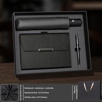 Nouvelles Idées Commerciales 2026 – Articles Promotionnels de Luxe Personnalisés en Cuir PU : Coffret Cadeau Exquis avec Carnet, Stylo et Parapluie