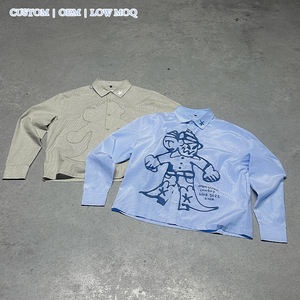 Camisa <span class=keywords><strong>de</strong></span> Franela Personalizada para Hombre, Diseño Gráfico <span class=keywords><strong>de</strong></span> Dibujos Animados con Aerógrafo, Estilo Vintage a Cuadros, con Botones, Ropa Urbana, Fabricación OEM, MOQ Bajo, Venta al Por Mayor - Product Image 4