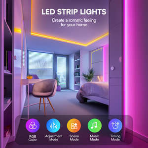 Tira de Luces LED RGB 2835 de 15 Metros en Oferta, Controlada por Bluetooth, Control Remoto de 24 Teclas, Decoración del Hogar, Cuerpo de Lámpara de Cobre, Modo de Control por Aplicación de 100 m - Product Image 2
