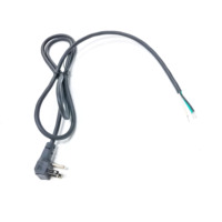 Cordon d'alimentation noir NEMA 5-15P coudé vers fil nu étamé à extrémités ouvertes 125V 10A