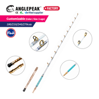 Canne à pêche de bateau robuste OEM ODM pour la pêche en haute mer, 180-270 cm, résistance maximale 100 kg, canne à pêche de traîne pour gros gibier, canne à pêche de bateau pour thon et marlin