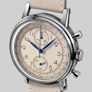 นาฬิกาควอตซ์โครโนกราฟ <span class=keywords><strong>VK61</strong></span>โลโก้ตามสั่งนาฬิกาหนังวัวสำหรับผู้ชายนาฬิกาควอทซ์วินเทจ - Product Image 4