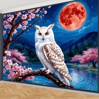 Tapisserie murale en polyester motif chérubin et fleurs de cerisier, légère et facile à accrocher, décoration murale, vente en gros