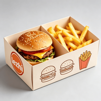 Boîte et plateau d'emballage en papier jetables de qualité alimentaire pour sandwichs coréens, boîte à lunch, restauration rapide, vente en gros