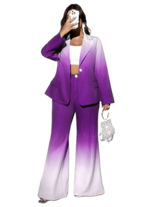 KY Gradient Jacket Work Suits Set <span class=keywords><strong>para</strong></span> mujer Flare Leg Pantalones <span class=keywords><strong>formales</strong></span> <span class=keywords><strong>para</strong></span> damas - Product Image 6