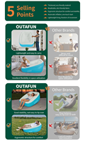 Canapé gonflable portable moderne en PVC OUTAFUN, chaise gonflable confortable à une place, pour chambre à coucher, extérieur, camping, festivals
