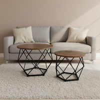 Table basse ronde modulaire convertible en fer, pliable, pour salon, bureau, maison