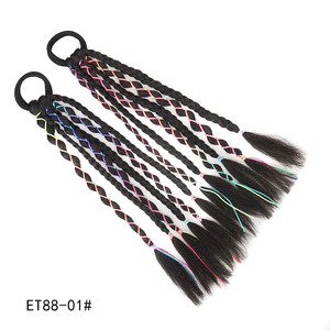 Accessorio per <span class=keywords><strong>capelli</strong></span> a forma di fiocco colorato per bambini, con <span class=keywords><strong>trecce</strong></span> sintetiche. <span class=keywords><strong>Capelli</strong></span> da ragazza in movimento, in coda di cavallo colorata. - Product Image 2